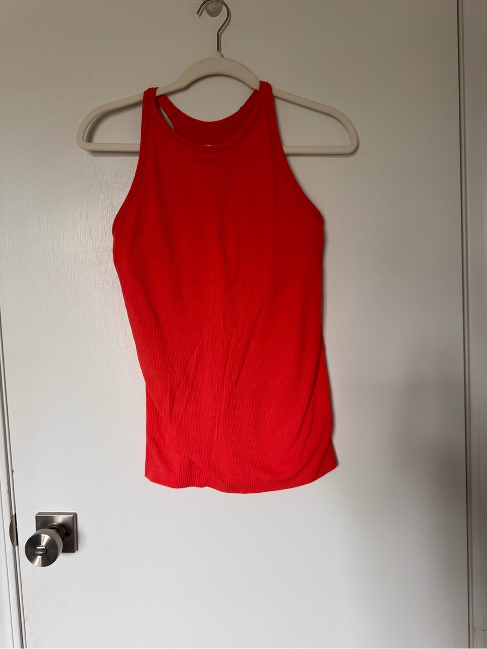 Zella Women’s Orangish-Reddish Ribbed High-Neck Tank Top